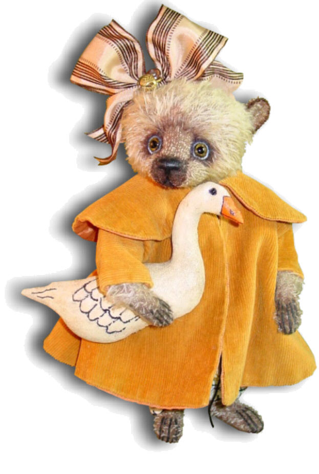 Mohair Teddy Bear Handmade by Artist Denise Purrington - Lucy Goosey
